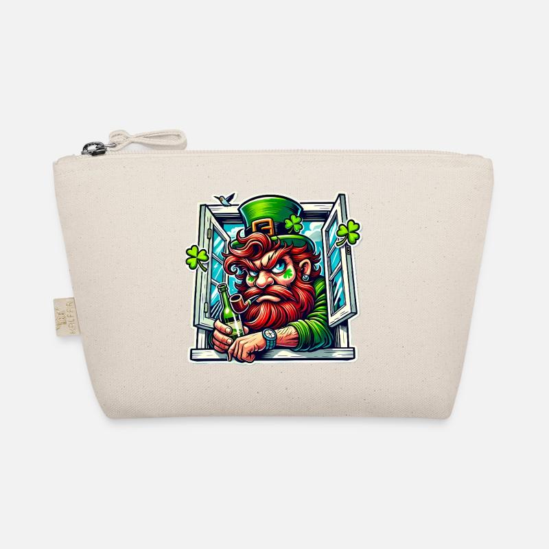 Grumpy Leprechaun St Patricks Window Organic Pouch