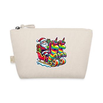 Funny Santa Unicorns Christmas Art - Organic Pouch - nature - Front
