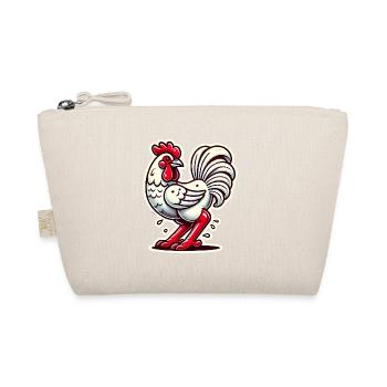 Funny Chicken Cartoon Design - Organic Pouch - nature - Front