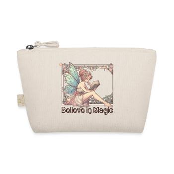 Reading Books Fairy Elf Magic Art Nouveau Gift - Organic Pouch - nature - Front