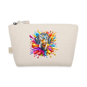 Teckel mignon avec des taches colorées - Trousse biologique - nature - Devant