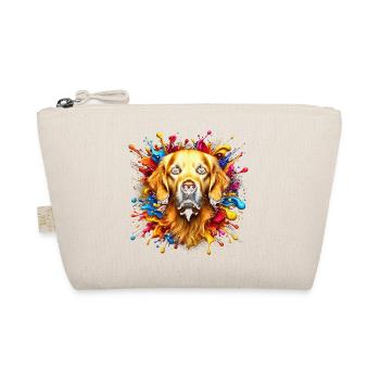 Cute Golden Retriever with colorful splashes of color - Organic Pouch - nature - Front