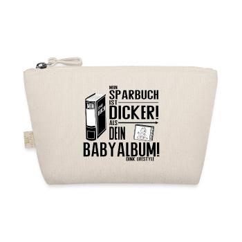 Sparbuch statt Babyalbum – DINK Lifestyle Humor - Bio-Täschchen - Natur - Vorne