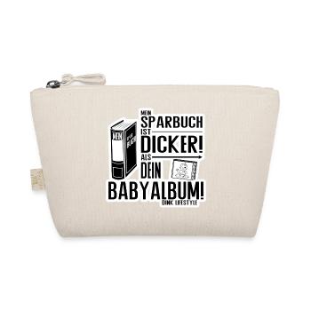 Sparbuch statt Babyalbum – DINK Lifestyle Humor - Bio-Täschchen - Natur - Vorne