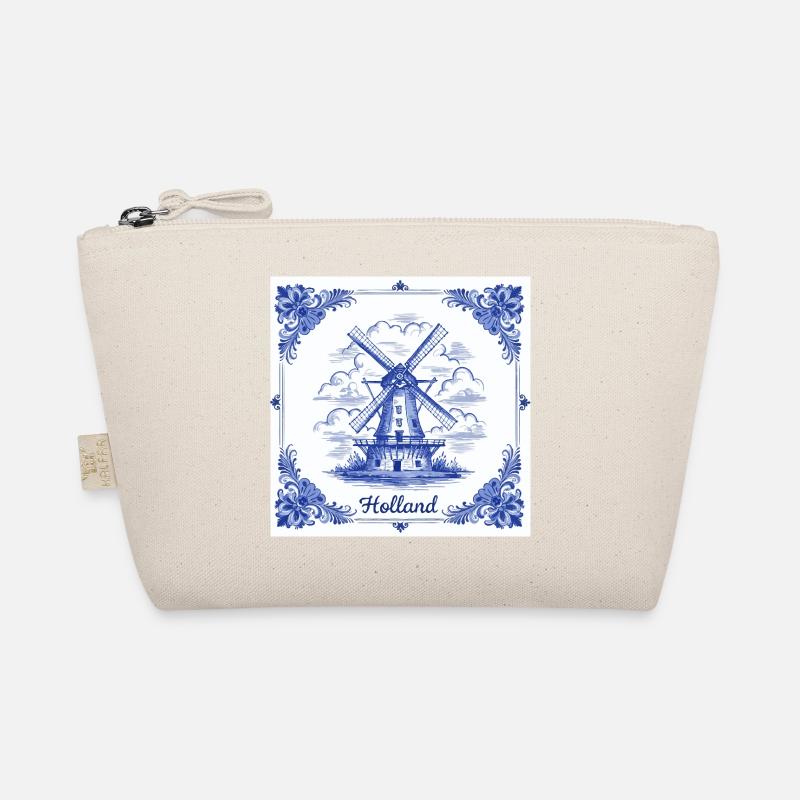Delft blue windmill tile Organic Pouch