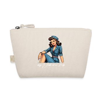 Pin Up Retro Stewardess Profession Travel Gift - Organic Pouch - nature - Front