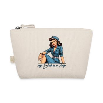 Pin Up Retro Stewardess Profession Travel Gift - Organic Pouch - nature - Front