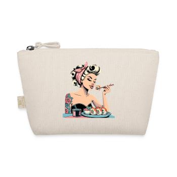 Pin Up Femme Blonde Rockabilly Sushi Cadeau Rétro - Trousse biologique - nature - Devant