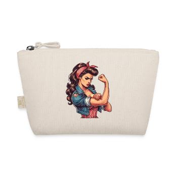 Strong Confident Woman Rockabilly Gift - Organic Pouch - nature - Front