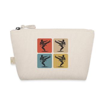 Karate Silhouette – Retro Style - Organic Pouch - nature - Front