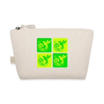 Kolibri & Blüte – Nature Design - Bio-Täschchen - Natur - Vorne