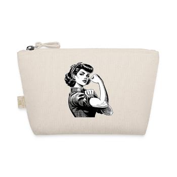 Strong Confident Woman Rockabilly Gift - Organic Pouch - nature - Front
