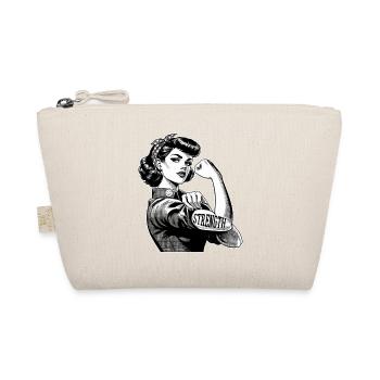 Stärke starke Frau Rockabilly Geschenk - Bio-Täschchen - Natur - Vorne