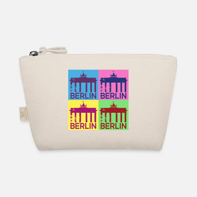 Berlin Skyline Stadt Deutschland Pop Art Style - Bio-Täschchen - Natur
