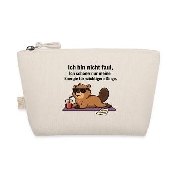 Lazy beaver in chill mode - Organic Pouch - nature - Front