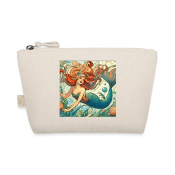Mermaid Mermaid Red Hair Art Nouveau Gift - Organic Pouch - nature - Front