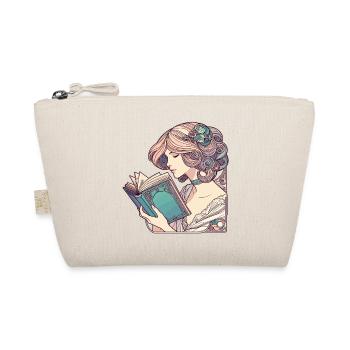 Book Books Reading Mrs. Art Nouveau Gift - Organic Pouch - nature - Front