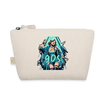Frau tanzt Tanzen 90er Retro Disco Disko Geschenk - Bio-Täschchen - Natur - Vorne