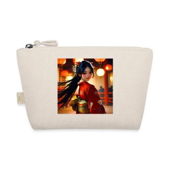 Japanese girl in Kimono - Organic Pouch - nature - Front