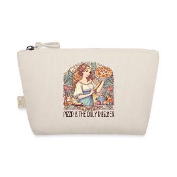 Pizza Is The Only Answer Funny Gift - Organic Pouch - nature - Front