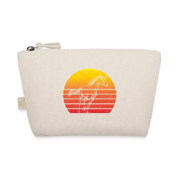 Pferd Motiv Retro Sunset - Bio-Täschchen - Natur - Vorne