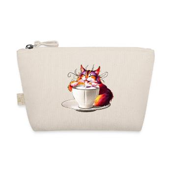 Bunter Farbzauber Katze Milchtasse - Bio-Täschchen - Natur - Vorne