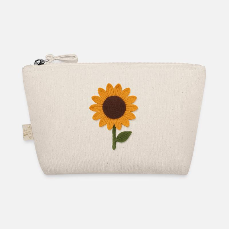 Filz Sonnenblume Texturkunst - Bio-Täschchen - Natur