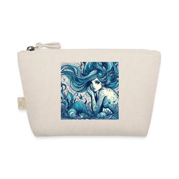 Mermaid Mermaid Blue Hair Art Nouveau Gift - Organic Pouch - nature - Front