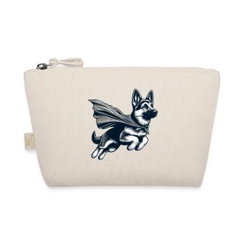 Super Dog German Shepherd Cape Gift - Organic Pouch - nature - Front