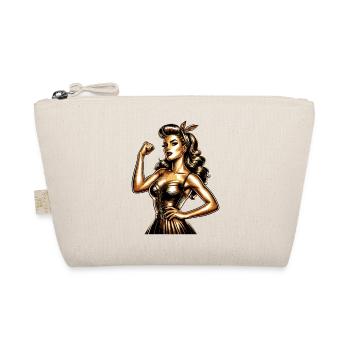 Femme forte or style rockabilly doré cadeau d’or - Trousse biologique - nature - Devant