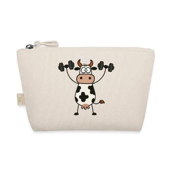Funny Cow Dumbbells Workout Fitness Bodybuilding - Organic Pouch - nature - Front