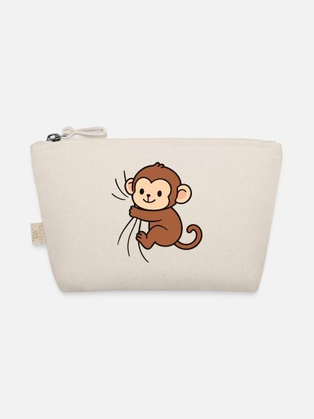 Dear little monkey - Organic Pouch - nature - Front