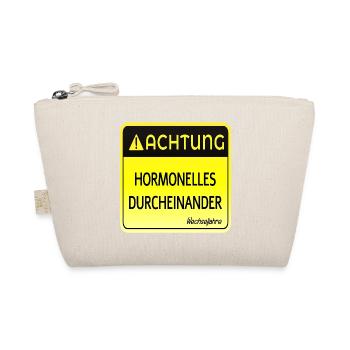 WECHSELJAHRE MENOPAUSE - ACHTUNG HORMONE - Bio-Täschchen - Natur - Vorne