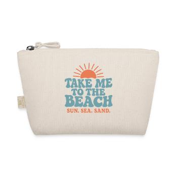 Take Me to the Beach – Retro Summer Design - Organic Pouch - nature - Front