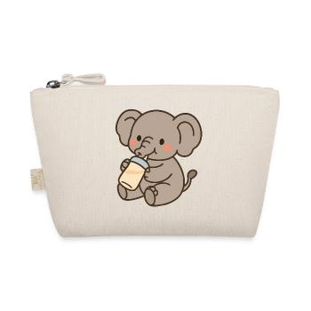 Little elephant with milk bottles - Organic Pouch - nature - Front