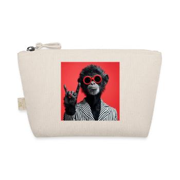 Singe en lunettes de soleil rouges faisant un geste de rock - Trousse biologique - nature - Devant