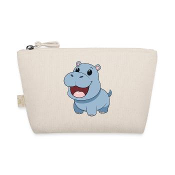 Happy and smiling baby hippo - Organic Pouch - nature - Front