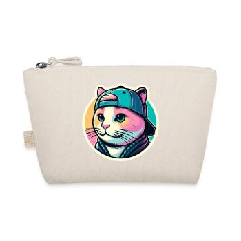 Chat avec casquette en pastel - Trousse biologique - nature - Devant