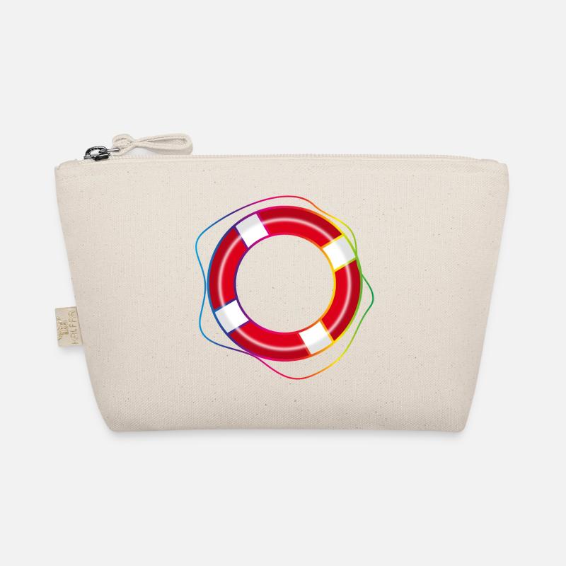 Rettungsring mit Regenbogen-Seil –Maritimes Symbol Bio-Täschchen