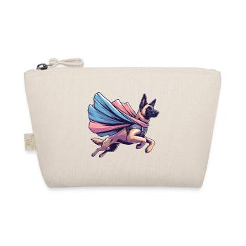 Super Dog Belgian Shepherd Cape Gift - Organic Pouch - nature - Front