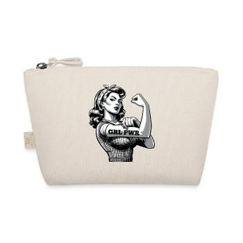 Strong Woman GRL PWR Rockabilly Biceps Arm Gift - Organic Pouch - nature - Front