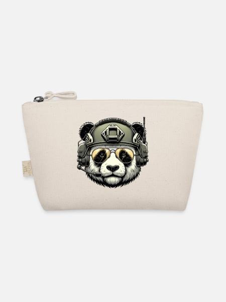 Panda Militär Armee Design - Bio-Täschchen - Natur - Vorne