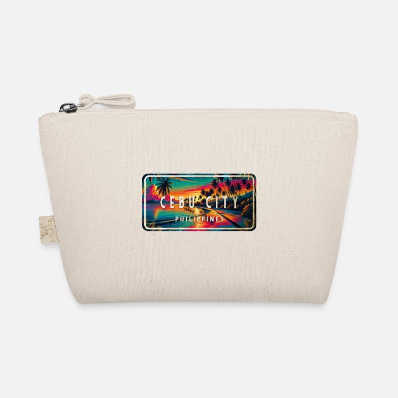 Cebu City – Tropical Retro Schild Bio-Täschchen
