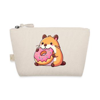 Cute Capybara Hamster Guinea Pig Donut - Organic Pouch - nature - Front