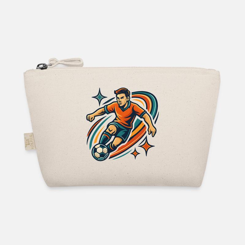 Dynamic Soccer Player Standing Design Organic Pouch