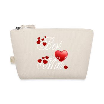 Best Mom, calligraphique avec des cœurs rouge - Trousse biologique - nature - Devant