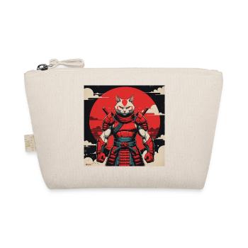 Samurai Cat Warrior - Organic Pouch - nature - Front