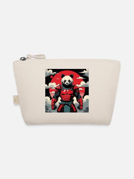 Samurai Panda Warrior - Organic Pouch - nature