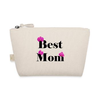 Best Mom, noir avec orchidées fuchsia - Trousse biologique - nature - Devant