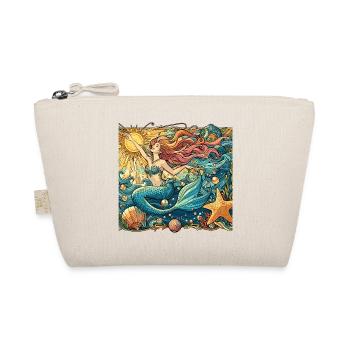 Mermaid Mermaid Red Hair Art Nouveau Gift - Organic Pouch - nature - Front